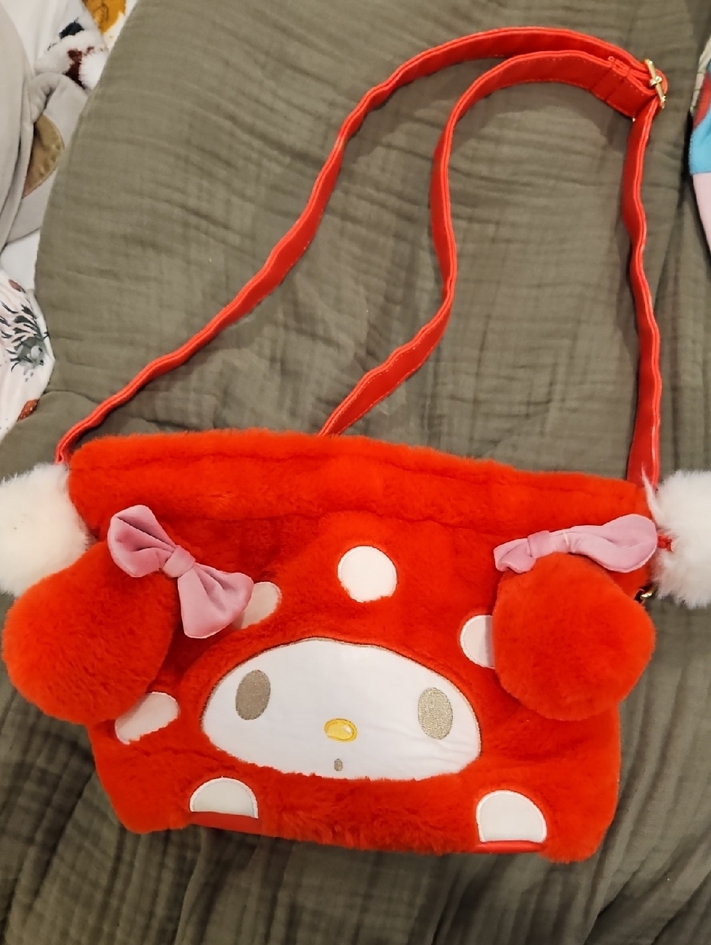 Cute Red My Melody Mushroom Plush Bag EUC Her Universe Brand